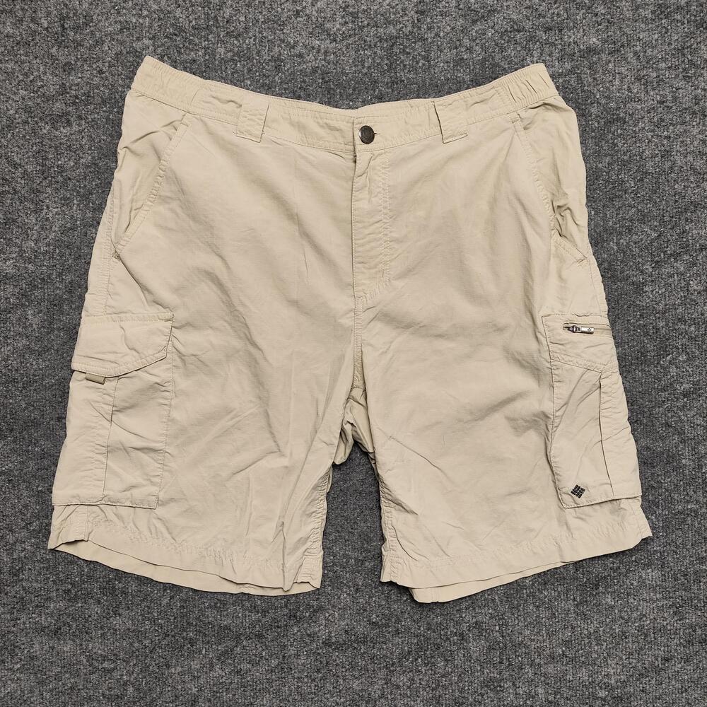 Columbia Shorts Mens 36 Beige Cargo Nylon Hiking Outdoor Travel UV Protection